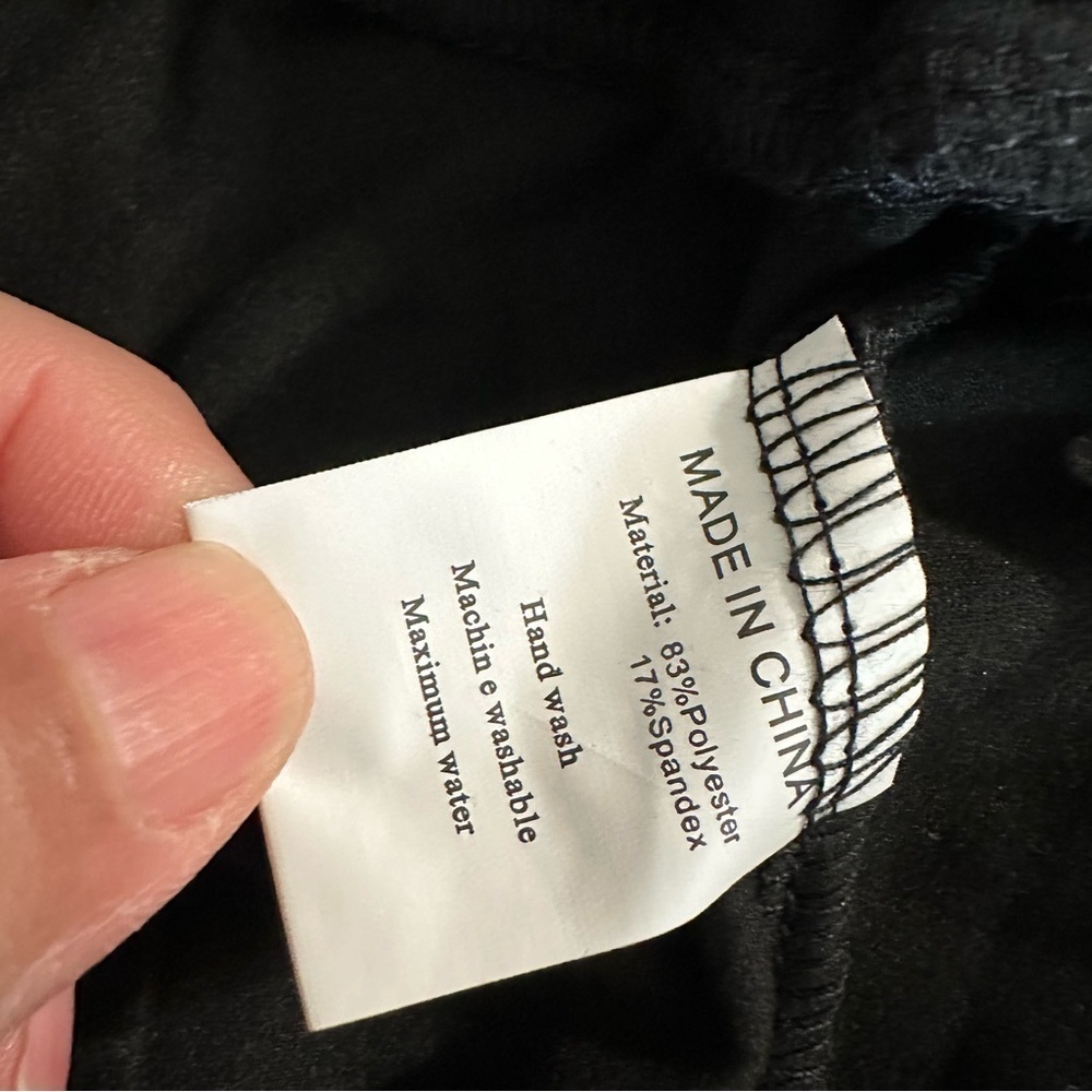 Black Track Pants with Elastic Waistband and Drawstring - Picture 5 of 5
